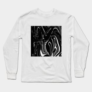 BLACK AND WHITE MARBLE ABSTRACT DESIGN Long Sleeve T-Shirt